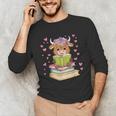 Highland Cow Reading Book Floral Bookworm Unisex Long Sleeve T-Shirt Highland Cow Reading Book Floral Bookworm Unisex Long Sleeve T-Shirt