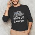 Indoor Cat Energy Raccoon Introvert Anti Social Mascot Unisex Long Sleeve T-Shirt Indoor Cat Energy Raccoon Introvert Anti Social Mascot Unisex Long Sleeve T-Shirt