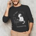 Introvert Cat With Coffee On Computer Antisocial Emo Goth Unisex Long Sleeve T-Shirt Introvert Cat With Coffee On Computer Antisocial Emo Goth Unisex Long Sleeve T-Shirt
