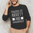 Introverts Social Anxiety Powered By Anxiety And Awkwardness Unisex Long Sleeve T-Shirt Introverts Social Anxiety Powered By Anxiety And Awkwardness Unisex Long Sleeve T-Shirt