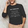 Introverts Translator What I Say And What I Mean Unisex Long Sleeve T-Shirt