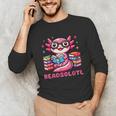 Kawaii Axolotl Readsolotl Book Lover Reading Bookworm Girls Unisex Long Sleeve T-Shirt