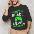 Kids 1st Grade Level Unlocked Back To School Gamer Graduation Unisex Long Sleeve T-Shirt