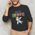 Kids Dabbing Unicorn Kindergarten Graduation See Ya Unisex Long Sleeve T-Shirt
