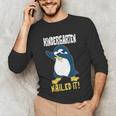 Kids Kindergarten Dabbing Penguin Nailed It Graduation Class 2021 Unisex Long Sleeve T-Shirt