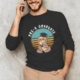 Kids Pre-K Graduate Sloth Cap And Gown Cute Preschool Graduation Unisex Long Sleeve T-Shirt