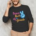 Last Day Of School Peace Out Grade 4 Graduation Kids Unisex Long Sleeve T-Shirt