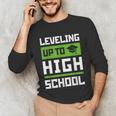 Leveling Up To High School Tee Shirt Gaming Graduation Unisex Long Sleeve T-Shirt
