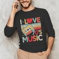 I Love 70's Music Retro Style Nostalgia Cassette 1970s Party Unisex Long Sleeve T-Shirt