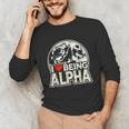 I Love Being Alpha Moonlit Wolf Meme Alpha Introvert Unisex Long Sleeve T-Shirt I Love Being Alpha Moonlit Wolf Meme Alpha Introvert Unisex Long Sleeve T-Shirt