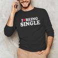 I Love Being Single Red Heart Anxious & Introvert Girl Club Unisex Long Sleeve T-Shirt
