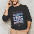 Nonbinary Emo Introvert Pride Trendy Mystic Teen Goth Style Unisex Long Sleeve T-Shirt Nonbinary Emo Introvert Pride Trendy Mystic Teen Goth Style Unisex Long Sleeve T-Shirt
