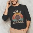 Not A Hugger Retro Sea Urchin Sarcastic Introvert Unisex Long Sleeve T-Shirt