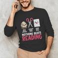 Nothing Beats Reading Rock Paper Scissors Book Lover Library Unisex Long Sleeve T-Shirt