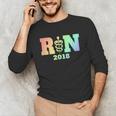 Nurse Graduation Shirt RN Est 2018 Rainbow Tshirt Unisex Long Sleeve T-Shirt