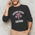 Nursing School Survivor Apparel Graduation Party Nurse RN Unisex Long Sleeve T-Shirt