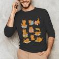 Orange Cats Reading Books Cat Lover Unisex Long Sleeve T-Shirt