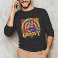 Peace Sign Groovy Vibes Costume Nostalgia Tie Dye Fashion Unisex Long Sleeve T-Shirt
