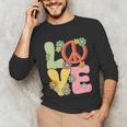 Peace Sign Love Groovy Vibes Costume Nostalgia 1980s Fashion Unisex Long Sleeve T-Shirt