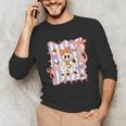 Preppy Coquette Bow Ghost Reading Books Halloween Book Unisex Long Sleeve T-Shirt Preppy Coquette Bow Ghost Reading Books Halloween Book Unisex Long Sleeve T-Shirt
