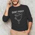 Quiet Piggy Introvert Media Humor Minimalist Line Art Unisex Long Sleeve T-Shirt Quiet Piggy Introvert Media Humor Minimalist Line Art Unisex Long Sleeve T-Shirt