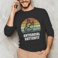Retro Antisocial Butterfly Shirt For Introverts Unisex Long Sleeve T-Shirt Retro Antisocial Butterfly Shirt For Introverts Unisex Long Sleeve T-Shirt