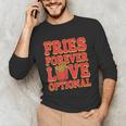 Retro Fast Food Nostalgia Vintage Diner Fries Shakes Burgers Unisex Long Sleeve T-Shirt