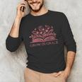 Retro Grow In Grace Wildflower Book Christian Bible Verse Unisex Long Sleeve T-Shirt