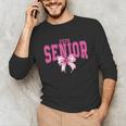 Retro Senior 2026 Class Of 2026 Coquette Pink Bow Graduation Unisex Long Sleeve T-Shirt