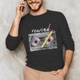 Rewind Cassette Tape Nostalgia 80s 90s Retro Music Lover Unisex Long Sleeve T-Shirt