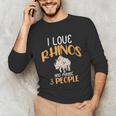 I Like Rhinos And Maybe 3 People Introvert Animal Unisex Long Sleeve T-Shirt