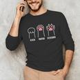 Rock Paper Scissors Hand Game Cute Paw Cat Introvert Unisex Long Sleeve T-Shirt