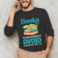 Sarcastic Books Anti Social Introvert Book Conversation Unisex Long Sleeve T-Shirt Sarcastic Books Anti Social Introvert Book Conversation Unisex Long Sleeve T-Shirt
