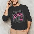 Senior 2026 Class Of 2026 Coquette Pink Bow Graduation Moms Unisex Long Sleeve T-Shirt