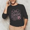 Senior 2026 Class Of 2026 Coquette Pink Bow Graduation Unisex Long Sleeve T-Shirt