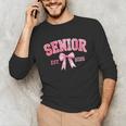 Senior 2026 Coquette Pink Bow Class Of 2026 Graduation Girls Unisex Long Sleeve T-Shirt