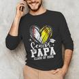 Senior Papa Class Of 2026 Baseball Softball Graduation Heart Unisex Long Sleeve T-Shirt