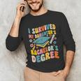 i Survived My Daughter's Bachelors Degree Groovy Graduation Unisex Long Sleeve T-Shirt