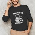 I Survived Dial-Up Internet – Retro 90s Nostalgia Unisex Long Sleeve T-Shirt