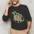 Teachersaurus Dinosaur Teachers Dino Reading Book Librarian Unisex Long Sleeve T-Shirt