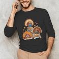Turkey Read Books Reading Fall Thanksgiving Teacher Unisex Long Sleeve T-Shirt