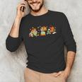 Turkey Reading Books Fall Thanksgiving Teacher Book Lovers Unisex Long Sleeve T-Shirt
