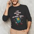 I Like Video Games Dogs And Maybe 3 People Gamer Introvert Unisex Long Sleeve T-Shirt