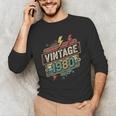 Vintage 1980 Retro Badge Decade Nostalgia Graphic Emblem Unisex Long Sleeve T-Shirt