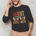 Vintage Peace Out 5th Grade Graduation Last Day Of School Unisex Long Sleeve T-Shirt