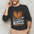 Women's Senior Niece Class Of 2026 Basketball Graduation Heart Unisex Long Sleeve T-Shirt
