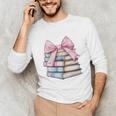 Book Lover Coquette Bow Pink Dainty Ribbon Cute Bookworm Unisex Long Sleeve T-Shirt Book Lover Coquette Bow Pink Dainty Ribbon Cute Bookworm Unisex Long Sleeve T-Shirt