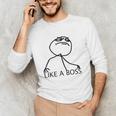 Like A Boss Rage Comic Meme Classic Internet Nostalgia Tee Unisex Long Sleeve T-Shirt