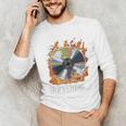 Buffering Glitched CD On Fire 2000s Nostalgia Unisex Long Sleeve T-Shirt