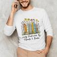 Easily Distracted By Plants And Books Bookworm Gardening Unisex Long Sleeve T-Shirt